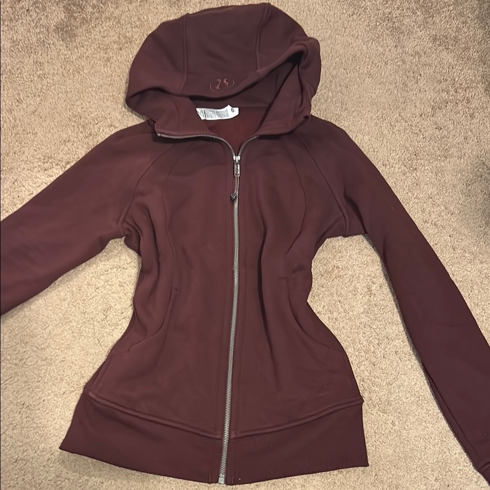 Lululemon Athletica Maroon Scuba Full-Zip Hoodie